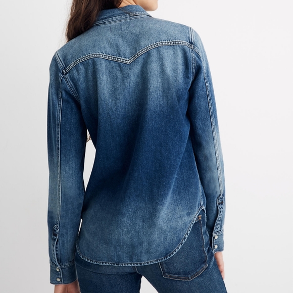 Madewell Pearl Snap Denim Shirt - Picture 3 of 8